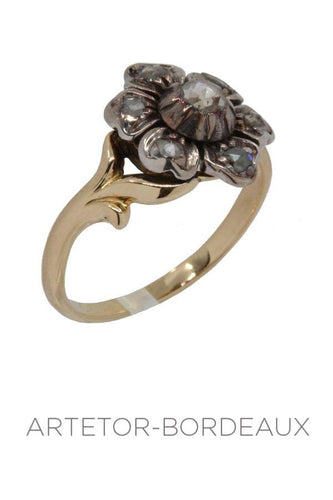 Bague 56 Bague fleur ancienne 58 Facettes 35451