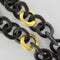 Collier Collier cercles d'ébène et feuille d'or 58 Facettes EBEC3