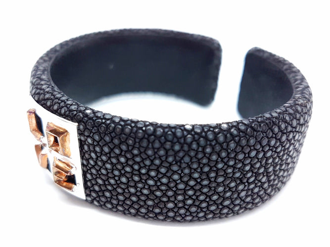 Bracelet Bracelet Manchette Or rose Galuchat 58 Facettes 05780CD