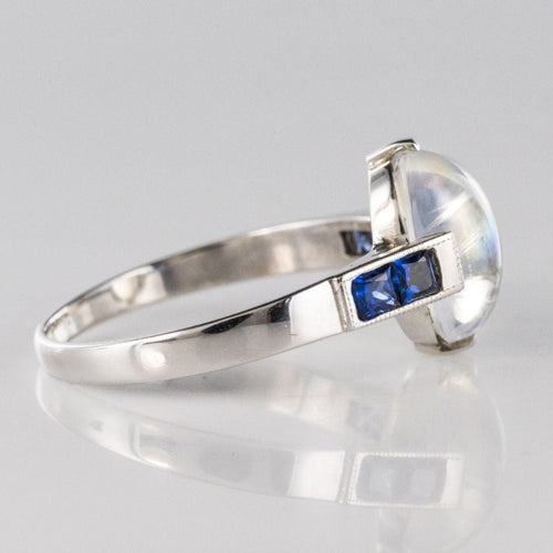 Bague 53 Bague pierre de lune et saphirs 58 Facettes 17-314-53-1