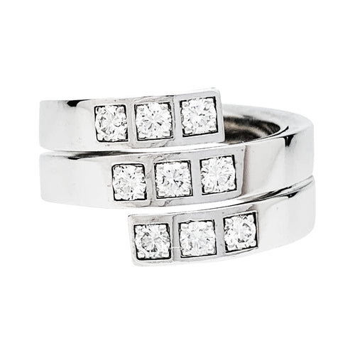 Bague 53 Bague Cartier, "Tectonique", en or blanc et diamants. 58 Facettes 30115