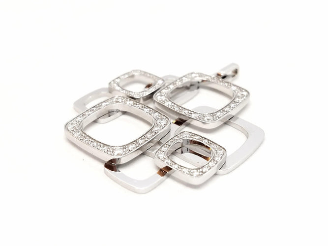 Pendentif Dinh Van Pendentif Impression Or blanc Diamant 58 Facettes 00036GD
