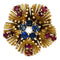 Bague 49 Bague vintage or jaune, saphirs, rubis et diamants. 58 Facettes 30503