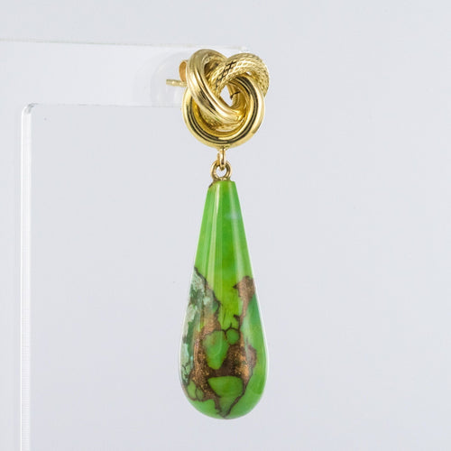 Boucles d'oreilles Boucles d'oreilles or jaune et turquoise du Turkménistan 58 Facettes 17-323