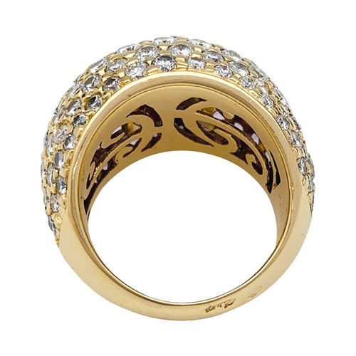 Bague 51 Bague Poiray en or jaune pavée de diamants et saphirs roses. 58 Facettes 29851