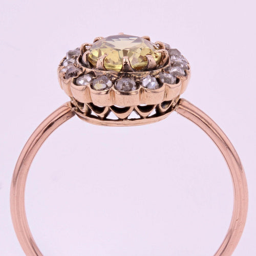 Bague 54 Bague ancienne saphir jaune et diamants 58 Facettes 20-619-48