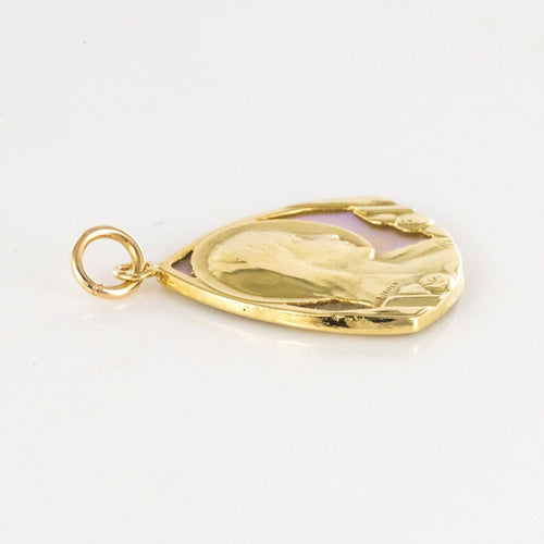 Pendentif Médaille vierge or et nacre 58 Facettes CVP14