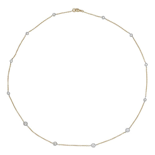 Collier Collier gouttière en or jaune, blanc et diamants. 58 Facettes 30149