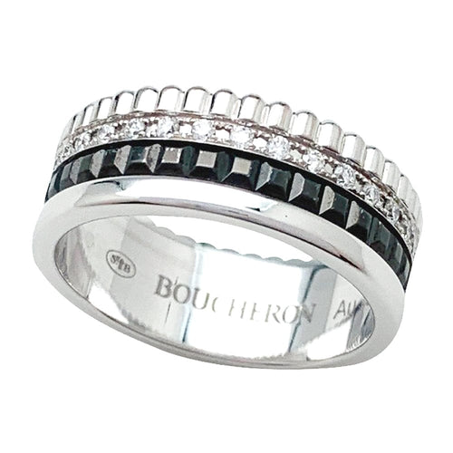 Bague 50 Bague Boucheron, "Quatre Black Edition", en or blanc, diamants. 58 Facettes 30005