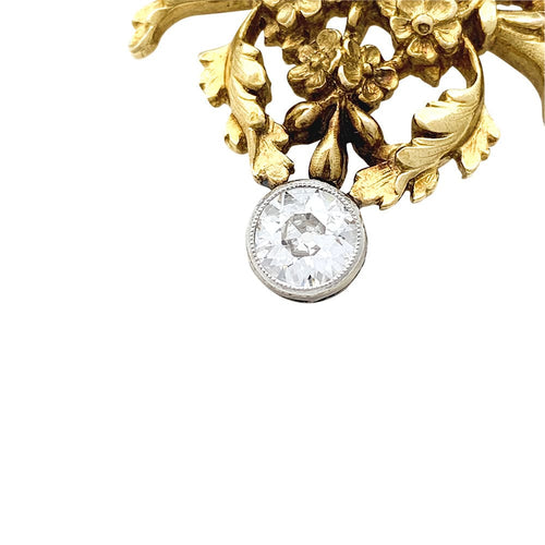 Broche Broche 1900 en or jaune et diamant. 58 Facettes 30006