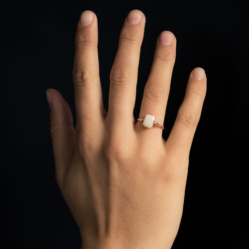 Bague 55 Bague ancienne opale solitaire 58 Facettes 19-471-48