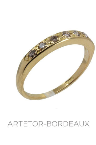 Bague 55 Demi alliance diamants 58 Facettes 35811