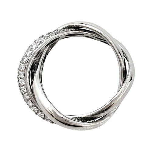 Bague 51 Bague Poiray "Tresse" en or blanc et diamants. 58 Facettes 29941