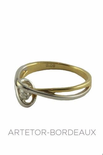 Bague 50 Solitaire diamant 0.08 carat 58 Facettes 19861