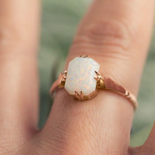 Bague 55 Bague ancienne opale solitaire 58 Facettes 19-471-48