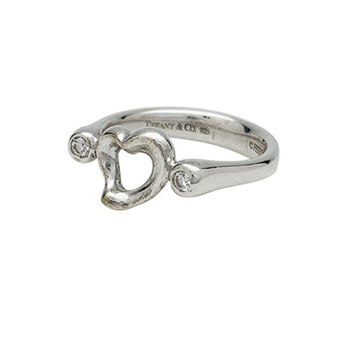 Bague 51 Bague Tiffany & Co. "Open heart" en argent et diamants. 58 Facettes 30462