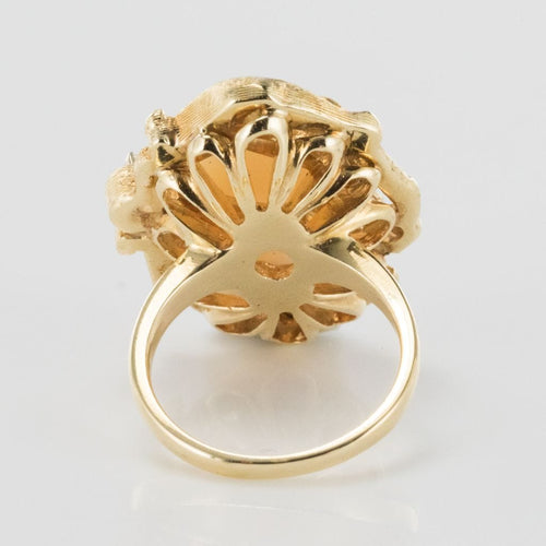 Bague 51 Bague corail peau d'ange et diamant 58 Facettes 18-317-51