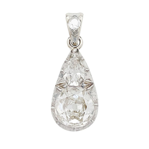 Pendentif Pendentif diamants en or rose et argent. 58 Facettes 30166