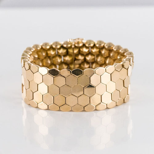 Bracelet Bracelet or jaune nids d'abeilles 58 Facettes 19-542