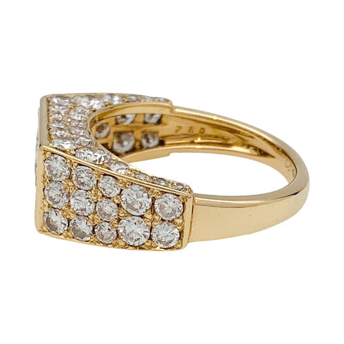 Bague 53 Bague Cartier chevalière en or jaune et diamants. 58 Facettes 29847-1