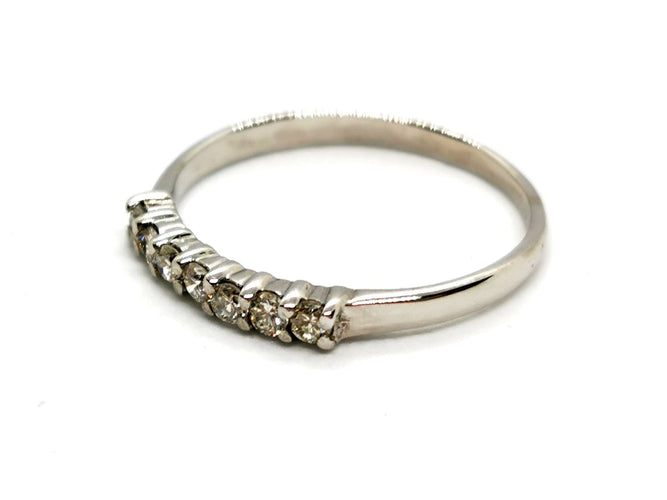 Bague 50 Bague Demie alliance Or blanc Diamant 58 Facettes 1186430CN