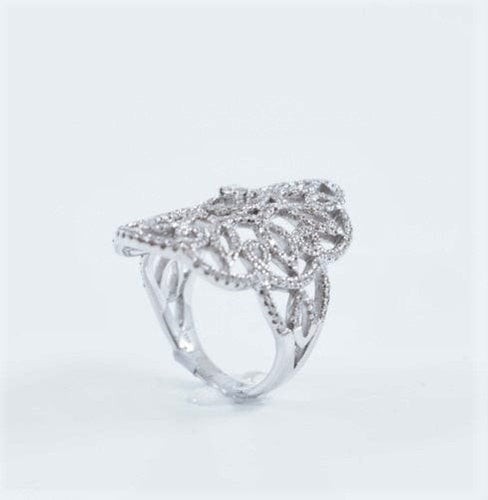 Bague Bague or blanc 18K et diamants 58 Facettes