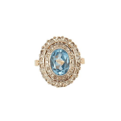 Bague Bague Topaze bleue Diamants 58 Facettes