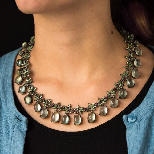 Collier Collier préhnites saphirs oranges et grenats verts 58 Facettes 14-328-8438052