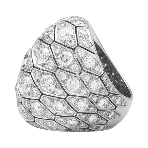 Bague 51 Bague Cartier "Serpentine" en platine et diamants. 58 Facettes 29166-1