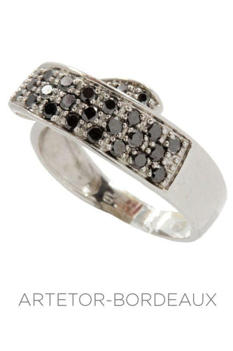 Bague 51 Bague diamants noirs et blancs 58 Facettes 12531