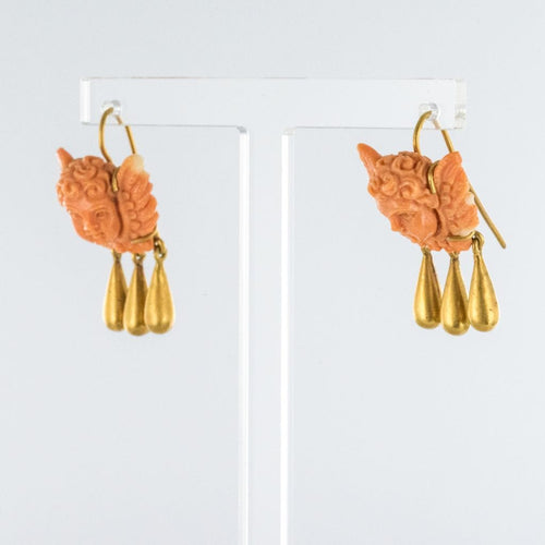 Boucles d'oreilles Boucles d'oreilles anges corail et or 58 Facettes 19-260