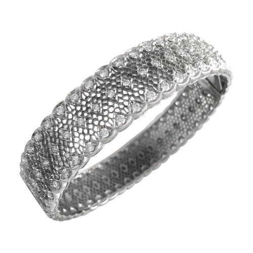 Bracelet Bracelet Buccellati "Dentelle" en or blanc et diamants. 58 Facettes 30486