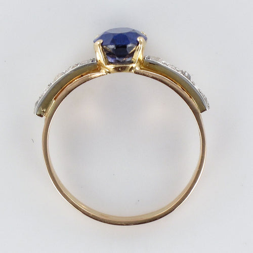 Bague 58 Bague ancienne saphir diamants 58 Facettes 20-092-52