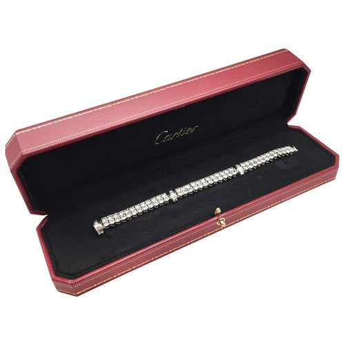 Bracelet Bracelet lignes Cartier, modèle "Calypso"en platine et diamants. 58 Facettes 24877