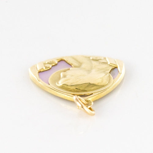 Pendentif Médaille vierge or et nacre 58 Facettes CVP14
