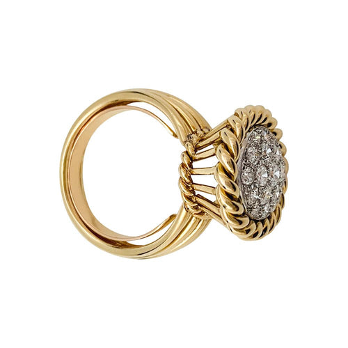 Bague 55 Bague en or jaune et diamants. 58 Facettes 29992