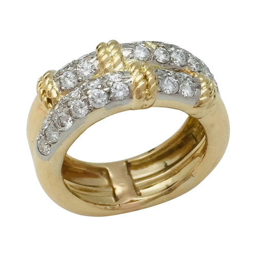 Bague 58 Bague Fred "Isaure", deux tons d'or, diamants. 58 Facettes 29242-1