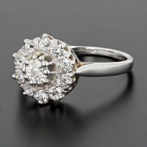 Bague 56 Bague marguerite diamants or blanc 58 Facettes 20-408-52