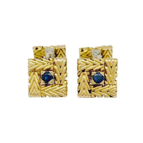 Boutons de manchette Boutons de manchette Van Cleef & Arpels deux ors et saphirs. 58 Facettes 30182