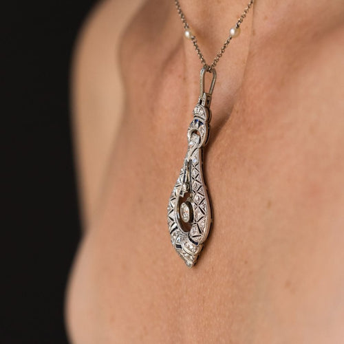 Pendentif Pendentif ancien diamants et perles 58 Facettes 05-103-1728427