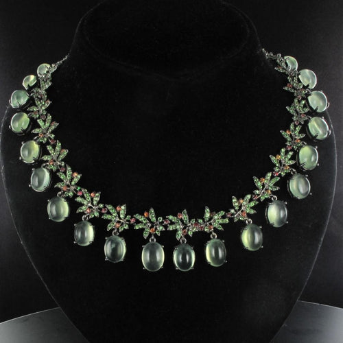 Collier Collier préhnites saphirs oranges et grenats verts 58 Facettes 14-328-8438052