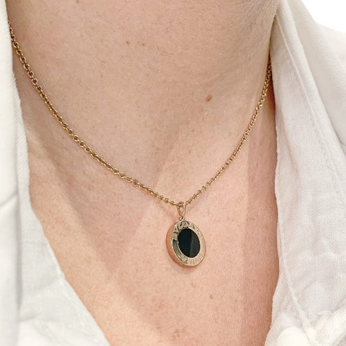 Collier Collier Bulgari, "Bulgari-Bulgari", en or rose, onyx et diamants. 58 Facettes 30068