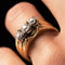 Bague 51 Bague tank or jaune 3 diamants 58 Facettes 20-153-54
