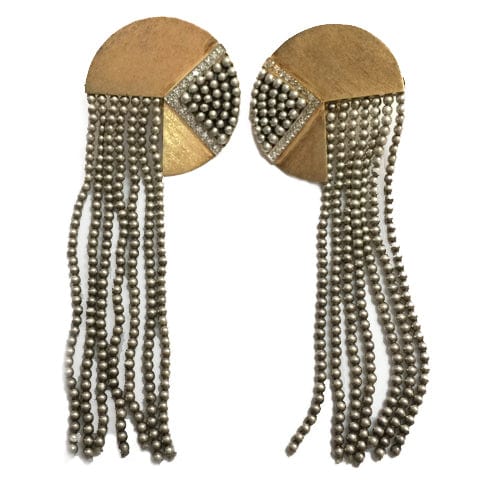 Boucles d'oreilles Boucles d'oreilles Erté, collection "Cascade", en or rose et argent, diamants. 58 Facettes 25407
