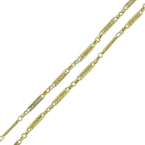 Collier Chaine ancienne or jaune maille filigranée 58 Facettes 13-285