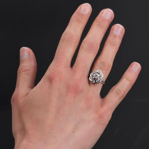 Bague 50 Bague en or blanc saphirs blancs 58 Facettes 19-517C-50