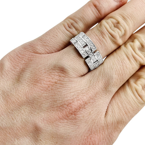 Bague 51 Bague Cartier "Maillon Panthère" or blanc, diamants. 58 Facettes 30168