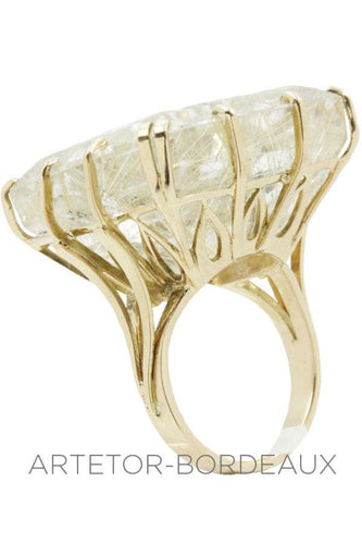Bague 53 Bague moderne quartz rutile 58 Facettes 27391