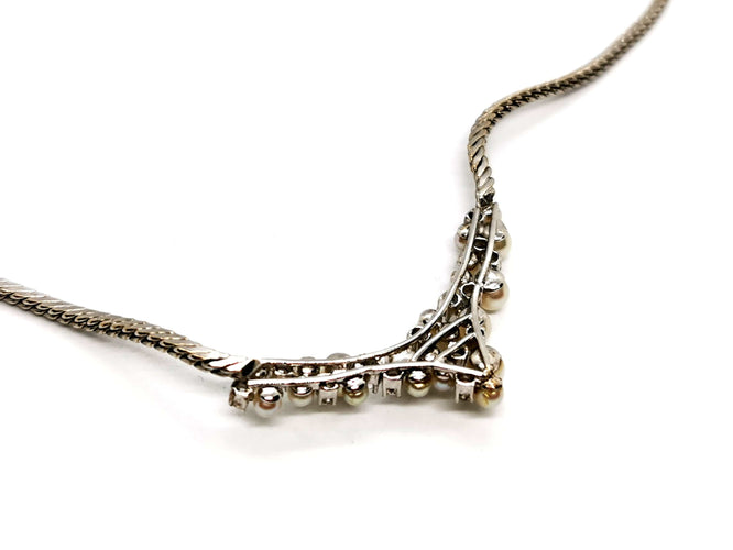 Collier Collier Vintage Or blanc Diamant 58 Facettes 1142144CN