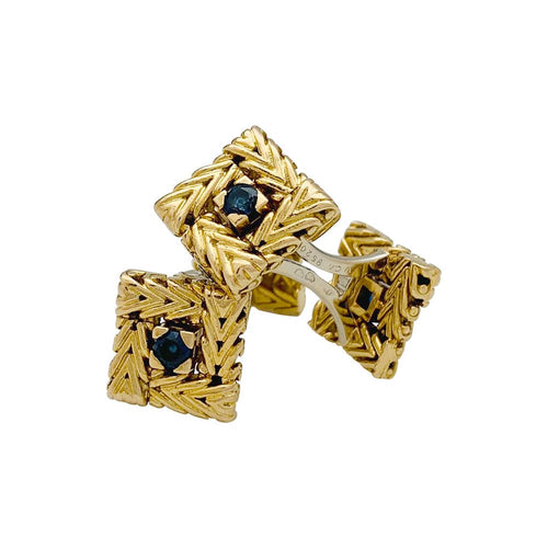 Boutons de manchette Boutons de manchette Van Cleef & Arpels deux ors et saphirs. 58 Facettes 30182